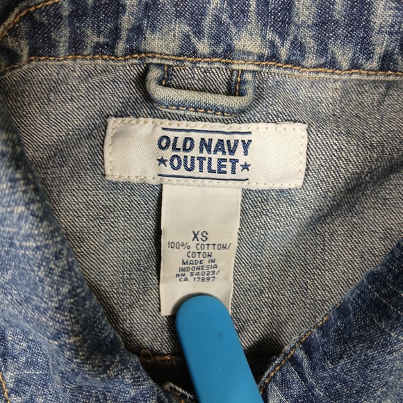 Old Navy‎ Women's Size XS Short Dark Wash Button Up 100% Cotton Jean Jacket - Picture 6 of 7